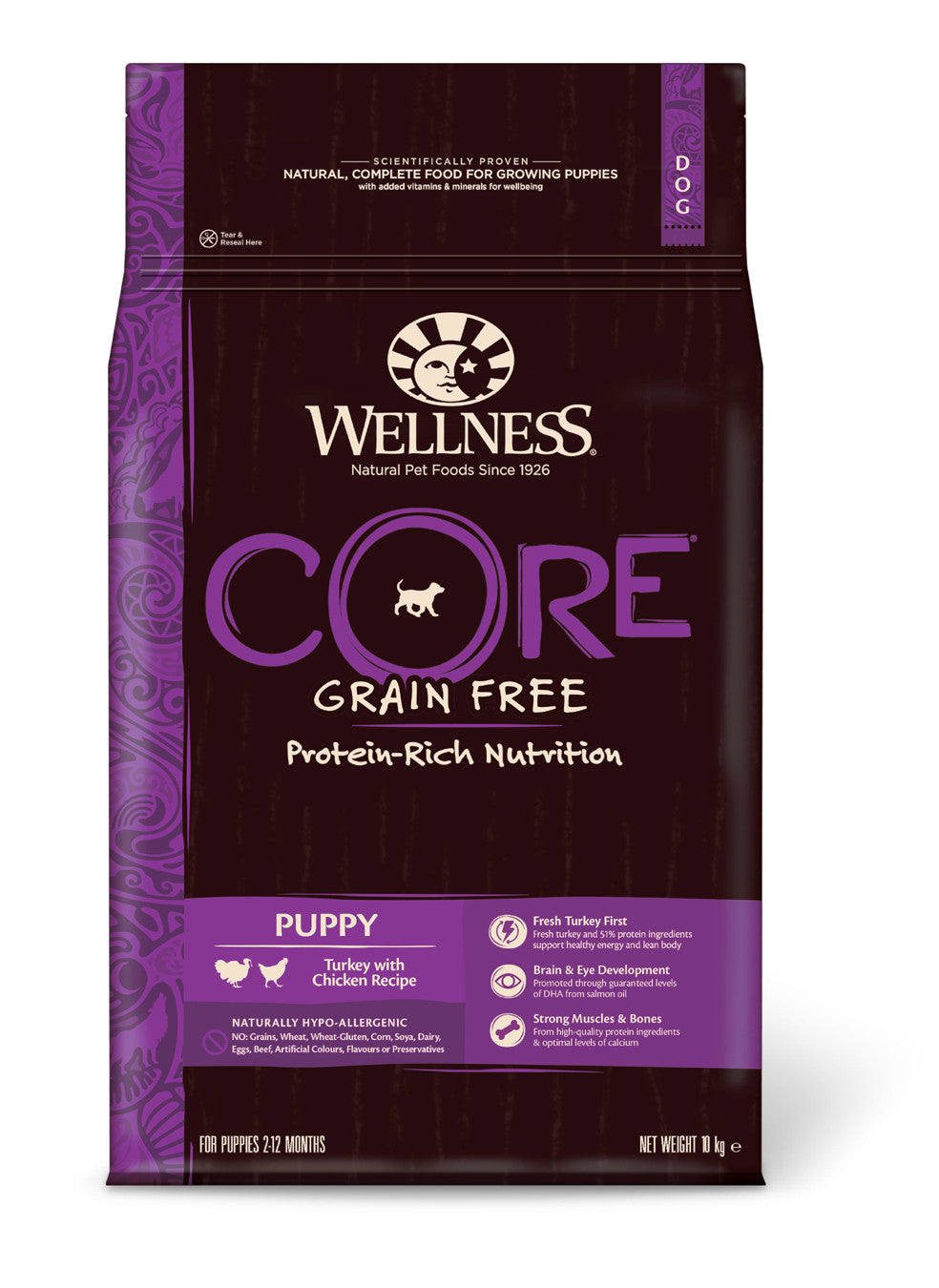 Wellness CORE Grain Free Puppy Turkey with Chicken Recipe Dry Dog Food, 10 Kg