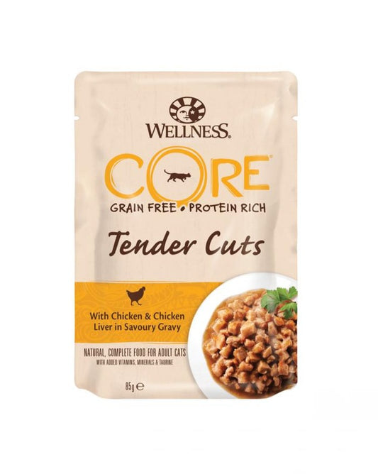 Wellness CORE Tender Cuts With Chicken & Chicken Liver for Cat, 85g