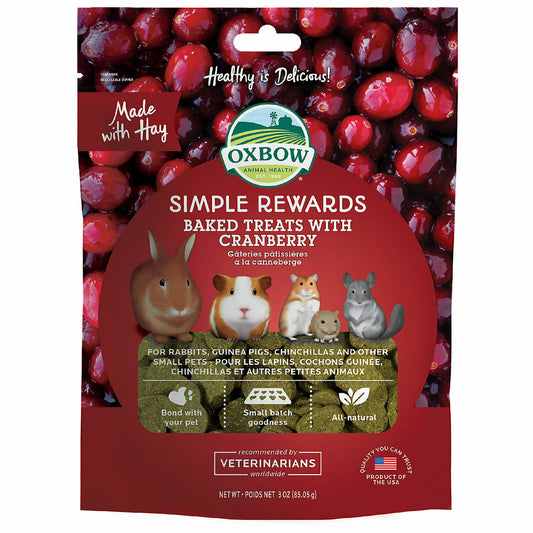 Oxbow Simple Rewards Cranberry Baked Treats, 85.05g