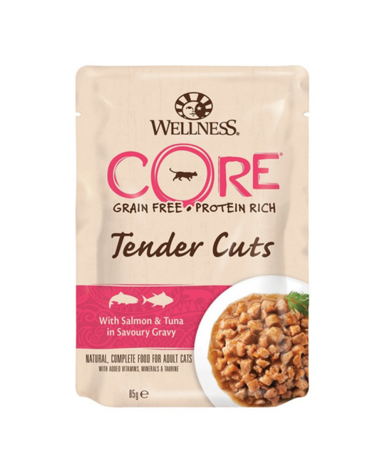 Wellness CORE Tender Cuts With Salmon & Tuna in Savoury Gravy for Cat, 85g